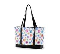 decor gift borsa del computer portatile di modo per le donne 14 con cerniera Galaxy segno zodiacale Celeste Estetica per le donne lavorano con, Fiocchi di neve colorati