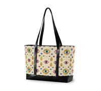 decor gift borsa del computer portatile di modo per le donne 14 con cerniera Galaxy segno zodiacale Celeste Estetica per le donne lavorano con, Evil Eye Giallo Blu Indaco Teal