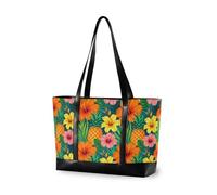 decor gift borsa di lusso del computer portatile di classe per il lavoro con la chiusura lampo Ice Cream Drip Baseball per l'università dei ragazzi con, Fiori tropicali di ananas hawaiano estate