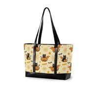 decor gift borsa di lusso del computer portatile di classe per il lavoro con la chiusura lampo Ice Cream Drip Baseball per l'università dei ragazzi con, Magico strega gatto nero di Halloween