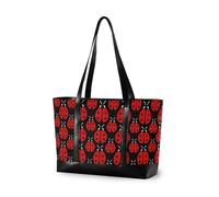 decor gift Borsa impermeabile per laptop con cerniera Cute Squirrels con cuori neri per il pannolino di yoga, Coccinelle da giardino a pois rossi e neri