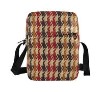 decor gift borsa messenger da uomo a tracolla Rust pied de poule rosso marrone piccole borse a tracolla tracolla tracolla regolabile per sport all'aria aperta sport all'aperto bolsos para mujeres