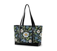 decor gift borsa moderna del computer portatile con cerniera Vangogh Girasoli Starry per le donne lavorare con, William Morris Fiori Retro Blu
