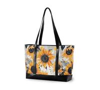 decor gift borsa moderna del computer portatile con cerniera Vangogh Girasoli Starry per le donne lavorare con, Anime Girasole Ash Arancione Brillante
