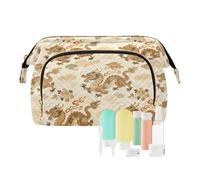 decor gift Borsa organizer per cosmetici, impermeabile, con nuvola, fiore giapponese, drago, beige (longword) astuccio per gioielli per pennelli da trucco