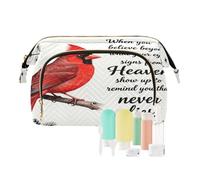 decor gift Borsa per cosmetici, impermeabile, con simbolo di uccello rosso dal cielo (longword) portamonete da donna per articoli da toeletta kit da viaggio organizer