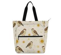 decor gift Borsa per libri per bambini ragazzi ragazze passero sole off bianco resistente all'acqua resistente insegnante tote bag biblioteca per scuola e tempo di gioco