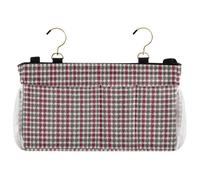 decor gift Borsa portaoggetti da appendere al comodino con motivo pied de poule, grigio ciliegia, per occhiali, libri, telefoni cellulari, chiavi bolsa para rieles de cama