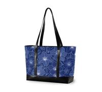 decor gift borsa portatile alla moda per le donne con cerniera Rosa Scimmia Leopard Giungla asiatica per il college con il pranzo, Estate Estetica Floreale Blu Navy
