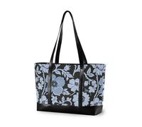 decor gift borsa portatile di on cerniera Rosa giapponese Zephyr Cherry Blossoms per yoga con pranzo, Elegante Motivo Floreale Blu Nero