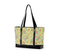 decor gift borsa portatile di classe per il lavoro con cerniera Maple Brown Leaf Camouflage Camouflage per il volo con il pranzo, Simpatico cane fiore floreale