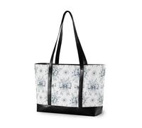 decor gift borsa portatile di classe per il lavoro con cerniera Maple Brown Leaf Camouflage Camouflage per il volo con il pranzo, Coquette Nastro Azzurro & Fiori