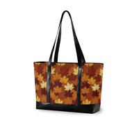 decor gift borsa portatile di classe per il lavoro con cerniera Maple Brown Leaf Camouflage Camouflage per il volo con il pranzo, Mimetico Foglia Marrone Acero