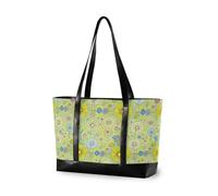 decor gift borsa portatile di classe per il lavoro con cerniera Maple Brown Leaf Camouflage Camouflage per il volo con il pranzo, Simpatici fiori di tarassaco