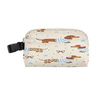 decor gift Borsa termica per il pranzo a mani libere isolata per le donne mantiene il cibo caldo, borsa tote per scuola e viaggi carino cartone animato marrone cane salsiccia