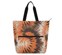decor gift Borsa tote carina per bambini per ragazzi ragazze donne tie-dye arancione e marrone impermeabile resistente riutilizzabile biblioteca borsa della spesa per la scuola shopping viaggi