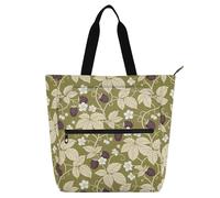 decor gift Borsa tote per bambini, per bambini, studenti, adulti, William Morris, retrò, verde lampone, leggera, riutilizzabile, con cerniera, per scuola, shopping, drogheria