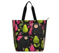decor gift Borsa tote per bambini, per ragazzi, ragazze, donne, divertente, scimpanzé, guava, colorata, resistente all'acqua, resistente, per insegnanti, biblioteca per università, shopping, spiaggia