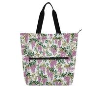decor gift Borsa tote per bambini, ragazzi e ragazze William Morris, glicine tropicale, colorata, grande borsa per libri da biblioteca, con cerniera, per scuola, lavoro, viaggi