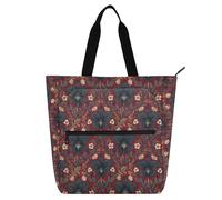 decor gift Borsa tote per libri per bambini e adulti Belize con orchidea nera William Morris, leggera, resistente, riutilizzabile, borsa per libri da biblioteca, borsa per la spesa, per scuola, lavoro