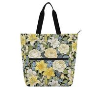 decor gift Borsa tote per libri, per ragazzi, ragazze, donne, William Morris, giglio giallo, narciso, grande, borsa a tracolla con cerniera, per università, shopping, spiaggia