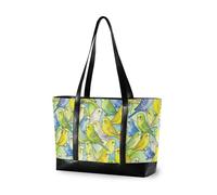 decor gift borse da lavoro professionali con cerniera Cute Green Frog Pattern per le donne lavorano con tablet, Parrocchetti per amanti degli uccelli