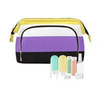 decor gift Borse da viaggio cosmetiche per le donne Zipper Non-binario Pride Flag Lgbt (longword) Borse cosmetiche per borsa per grande