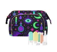 decor gift Borse da viaggio per cosmetici da donna, leggere, gotiche, Halloween, streghe magiche (longword) borsa per trucco da viaggio