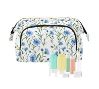 decor gift Borse da viaggio per le donne portatile cartone animato fiordaliso sfondo bianco (longword) sacchetto di gioielli per il trucco