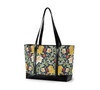 decor gift borse di classe per laptop per le donne con cerniera Fiore Verde Fluorescente Carnevale Piscina Palestra Drogheria Viaggi con pranzo, William Morris Leone Rosso Fragola