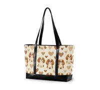 decor gift borse di totalizzatore del computer portatile di modo per il lavoro con la chiusura lampo Bella Cani Modello Marrone Beige per Viaggi Pisc, Beautiful Dogs Pattern Marrone Beige