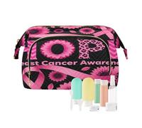 decor gift Borse per il trucco da donna portatili per la consapevolezza del cancro al seno speranza nastro rosa (longword) borsa per cambio monete da donna per cosmetici