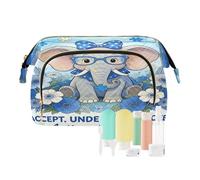 decor gift Borse per il trucco da viaggio con cerniera elefanti accettare capire la consapevolezza dell'autismo (longword) Borsa per il trucco per il periodo essenziale per le donne