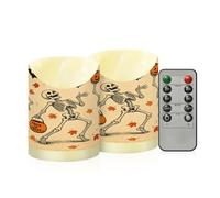 decor gift Candele senza fiamma elettriche con timer 2/4/6/8H per Halloween | Candele non profumate della batteria della cera per Halloween Decoraciones D 3" x H 4"