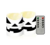 decor gift Candele senza fiamma per interni, confezione da 2, carine per | Candele non profumate della batteria della cera per le decorazioni 3" x6" di Halloween