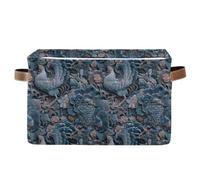 decor gift cestini blu e grigio cinese Gallo di giada pieghevole e impermeabile contenitori con manico robusto roba mini confezione da 2 per canastas para