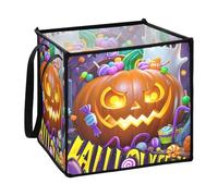 decor gift Cestini pieghevoli in feltro per contenitori di stoccaggio per rv mestiere Evil Orange Pumpkin Halloween L