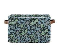 decor gift Cestini portaoggetti Alghe Foglia Blu Fiore William Morris pieghevole e impermeabile Organizzatori e cesto portaoggetti con manico robusto vasche utilità 2 pack per casa cajas para guardar