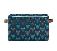 decor gift cestini portaoggetti Buffalo Demon Blu e Grigio pieghevoli e impermeabili cestini per scaffali con manico robusto unità organizzativa 2 Pezzi per camera da letto cajas plegables para