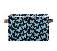 decor gift Cestini portaoggetti Dreamy Butterfly Blu Nero Cestini in tessuto pieghevoli e impermeabili con manico robusto cubbies Essentials 2 pack per vivaio guarda ropa para cuarto