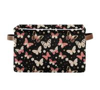 decor gift Cestini portaoggetti Farfalle Nero Pesca pieghevole e impermeabile contenitori con manico robusto roba grande 2 pezzi per biancheria da letto cajones para organizar