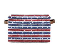 decor gift Cestini portaoggetti Rosso Blu Bianco Strisce Stelle Bianche Pieghevole e Impermeabile Cesto di Stoccaggio Vestiti con Manico Robusto Soluzioni Roba Set di 2 per lavanderia bulto para ropa