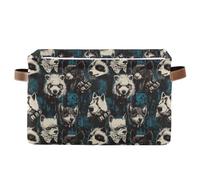 decor gift Cestini portaoggetti Stile Punk Animali Blu pieghevole e impermeabile scatola di immagazzinaggio con manico robusto roba borse set di 2 per trapunta armadio organizador para ropa