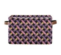 decor gift Cestini portaoggetti Viola Blush Rosa Oro e Nero Nastro Pieghevole e impermeabile in tessuto riparabile cubi contenitori con manico robusto soluzioni roba confezione da 2 per giocattoli