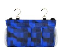 decor gift Cestino portaoggetti da appendere al comodino a scacchi blu elettrico nero borsa portaoggetti per dormitori a castello e sponde letto d'ospedale accesorio para cama