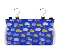 decor gift Cestino portaoggetti da comodino con riccio, colore blu navy, per dormitorio universitario, essenziali, sponde del letto d'ospedale, deposito da campeggio per i controlli della TV