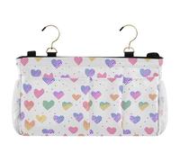 decor gift Cestino portaoggetti da comodino organizer arcobaleno a righe cuore bianco borsa portaoggetti con tasche organizer da appendere per letti a castello/ospedale, cajones para debajo de la cama