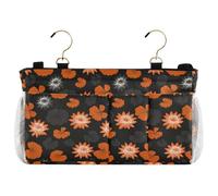 decor gift Cesto portaoggetti da appendere al comodino con ninfee gotiche, nero e arancione, borsa portaoggetti da appendere per casa, letto a castello, dormitorio, divano, accessorio, para cama