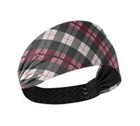 decor gift Cherry Gray Plaid Gingham no slip fasce per il sudore per le donne Fasce per capelli elastiche per basket basket basket diademi para el cabello