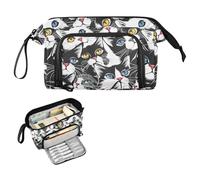 decor gift Comic Cats Nero Bianco Scuola Matita Astuccio Grande Capacità Portapenne Leggero per Le Donne Scuola Must Haves estuche para lapices mujer
